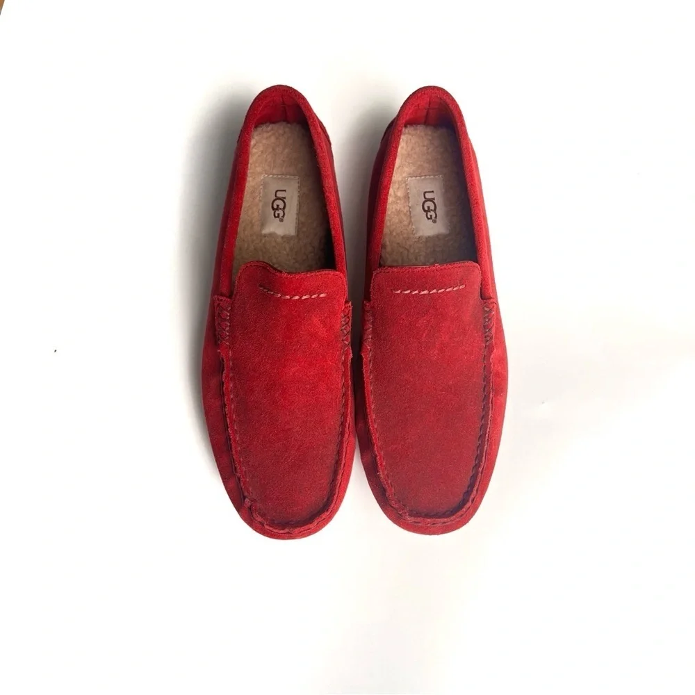 Ugg Men's BURGANDY  Hendrick loafer sneaker moc-toe shoe NWOT size 9